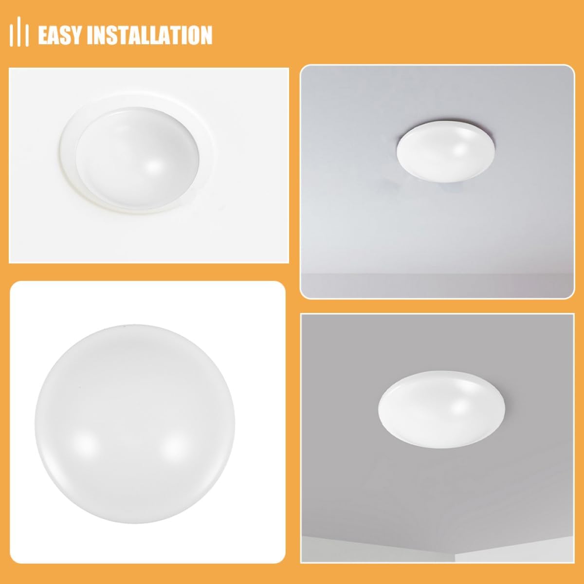 2 Pcs Round Clip on Ceiling Light Covers Flush Mount Dome Lampshade Plastic Replacement Light Bulb Covers for Bedroom Balcony Kitchen Bathroom
