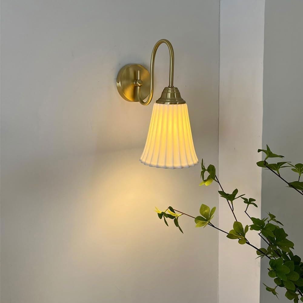 Mid Century Modern Ceiling Light with White Ceramic Vintage Wall Mounted Lighting Fixture for Bedside Brushed Nickel Wall Sconce Chrome Wall Night Lamp for Kids Room Children Bedroom