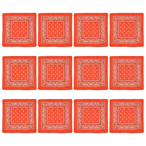 MEIBAOGE 12 pañuelos cuadrados grandes con estampado de flores de anacardo para la cabeza para actividades al aire libre