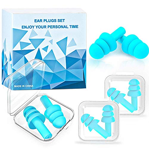 Ohrstöpsel zum Schlafen- Schnarchen unterdrücken und hohe Dezibel-Geräusche unterdrücken wasserdichte Ohrstöpsel, zum Schlafen, Arbeiten, Lernen, Entspannen und Schwimmen?Blau / 4 Paar?