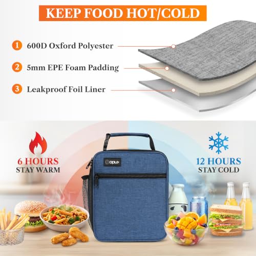 opux Insulated Lunch Box Kids & Adults, Leakproof Soft Cooler Bag, Navy by opux - Used condition - Image 3