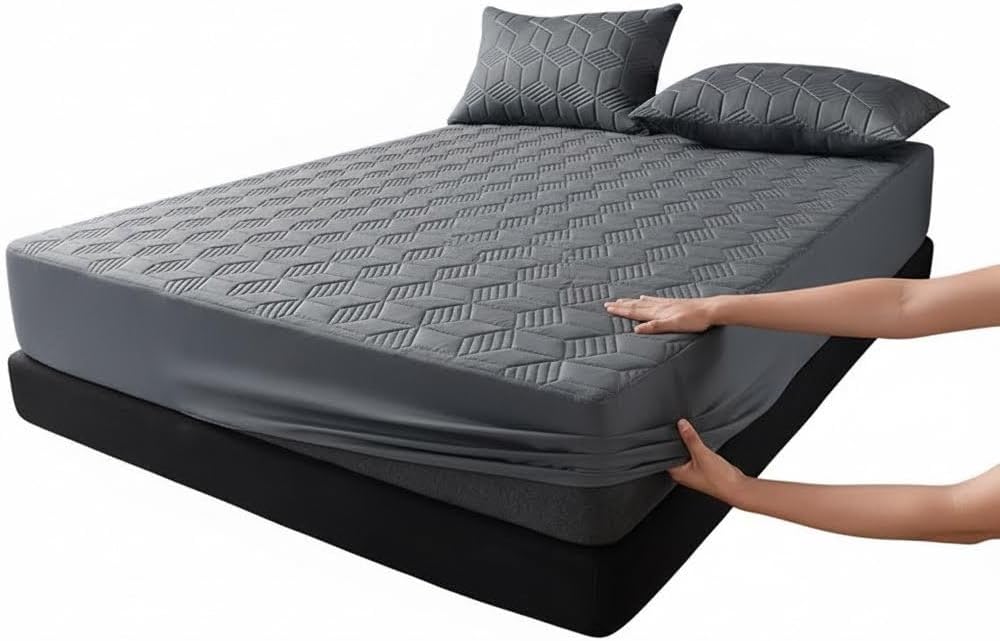 Full Size Mattress Protector Soft and Comfortable Fitted Mattress Pad with Deep Pocket Waterproof Design Easy