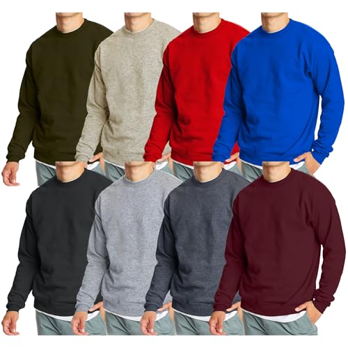 Galaxy by Harvic Men's Crew Neck EcoSmart Fleece Lined Long Sleeve Pullover Sweater Sweatshirt for Mens (S-2XL)4