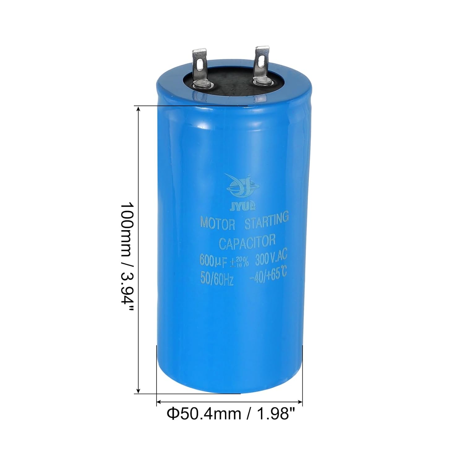 PATIKIL 2Pcs Motor Start Capacitor, 600uf 300V CD60 Starting Running Capacitor for Air Conditioners, Electric Motor
