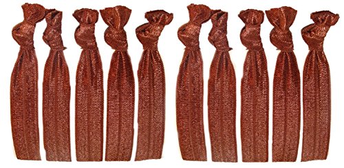 No Crease Hair Ties (All Brown) - 10 Pack By Kenz Laurenz