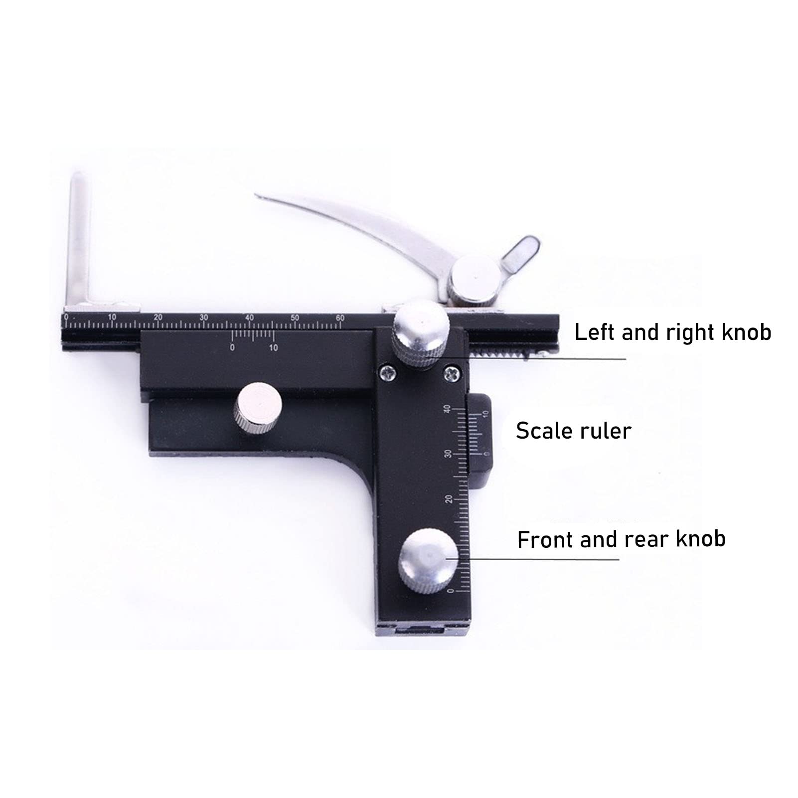 Calibrador Vernier digital,Calibradores digitales,Calibrador de microscopio,Regla móvil for microscopio Arriba Abajo Regla móvil izquierda derecha Microscopio de aleación de aluminio Etapa mecánica