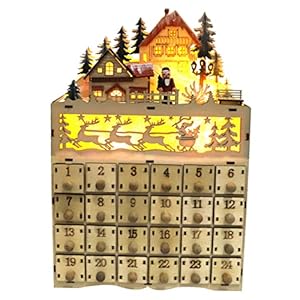 KONTONTY 1 Stück Weihnachts-Adventskalender Holz