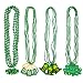 12PCS St. Patrick's Day Shamrock Necklace Clover Green Bead Party Favors Decorations Supplies