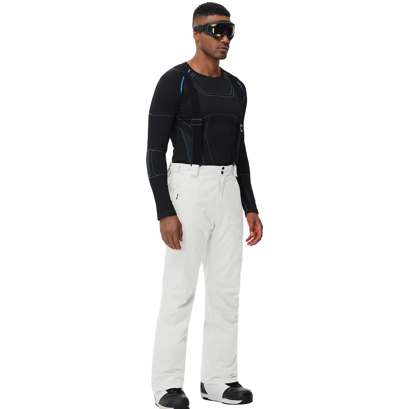HOTIAN Pantalones de esquí para hombre impermeables transpirables con tirantes