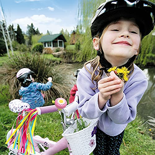 image for IEALODS Kids Bike Bell and Streamers for Girls - 1 Pack Flower Bicycle