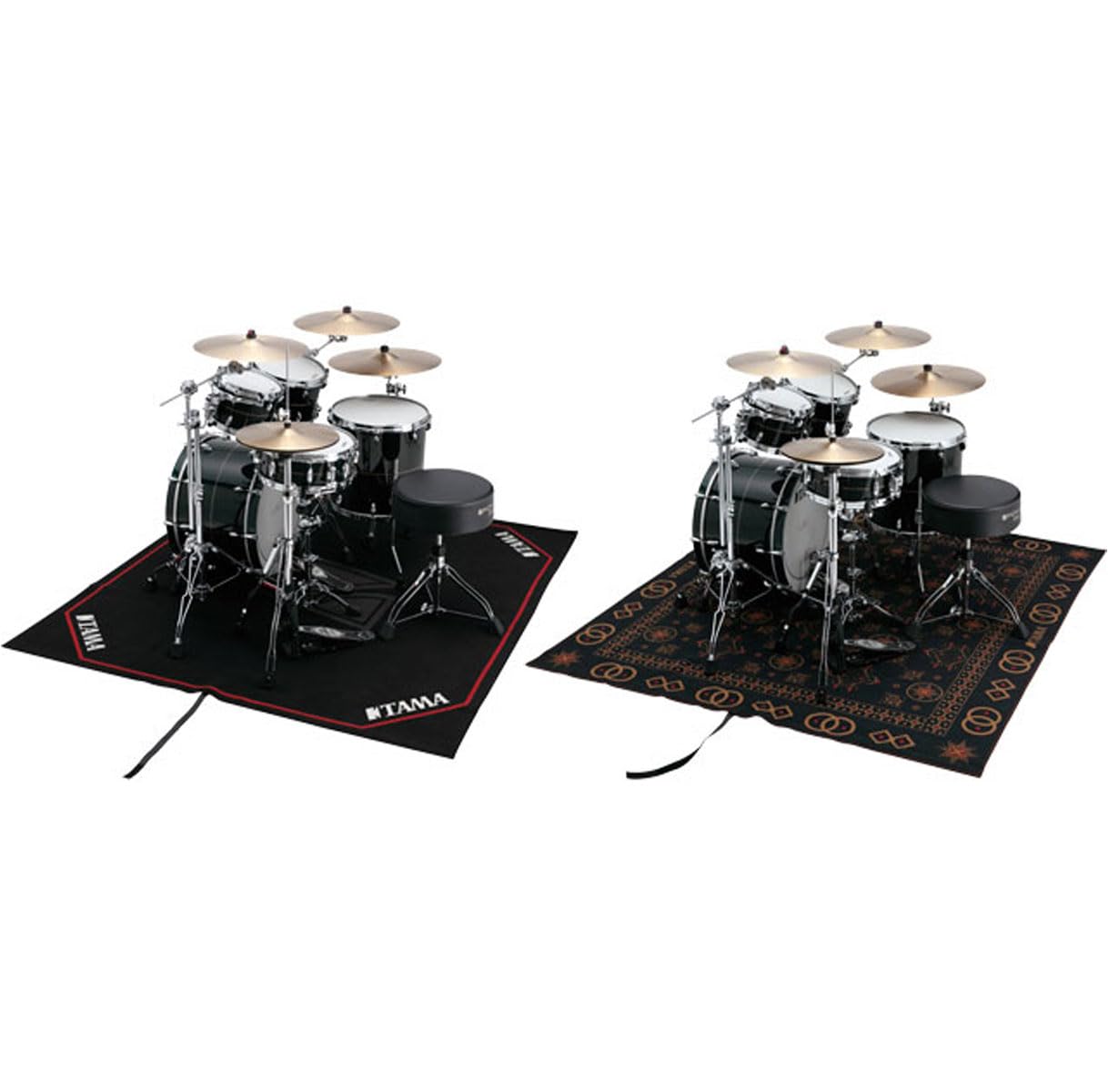 Tama TDR-SW Schlagzeug Teppich Drum Rug Southwest Rot 180x200cm + keepdrum Drumsticks 1 Paar