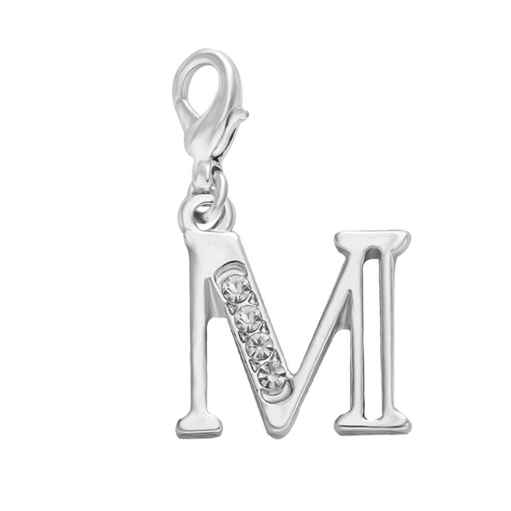 SENFAI 26 Alphabet English Letters Crystal First Initial Name Charms for Bracelet,Necklace,Zipper Puller