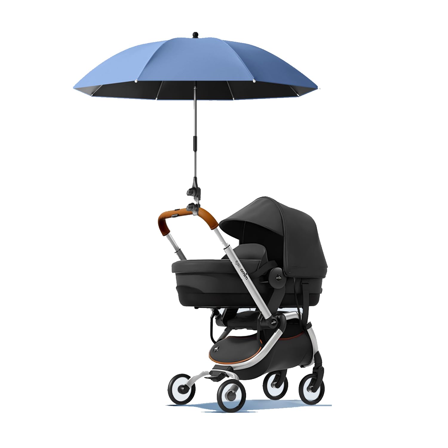 KEEMEN Chair Umbrella with Clamp Portable Clip on Umbrella for Beach Chairs Outdoor Patio Stroller Wheelchairs Golf Carts(Blue)