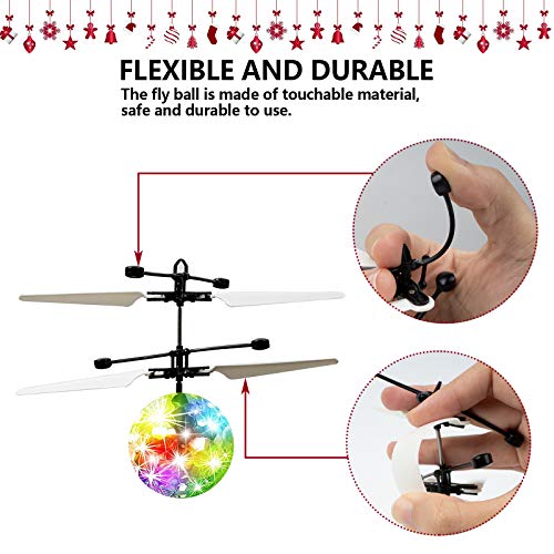kizplays UTTORA Flying Ball Kids Toys Flying Toys for Kids Hand Control LED Disco Lights RC Flying Drone Toys for Boys Girls 7 8 9 10 11 12 Birthday Indoor Outdoor Rechargeable