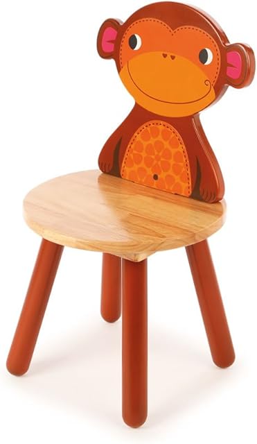 Tidlo Wooden Chair - Monkey,Brown