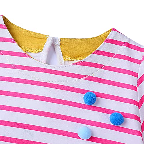KISSOURBABY Little Girls Soft Summer Cotton Short Sleeve Dresses T-Shirt Casual Cartoon Dress3