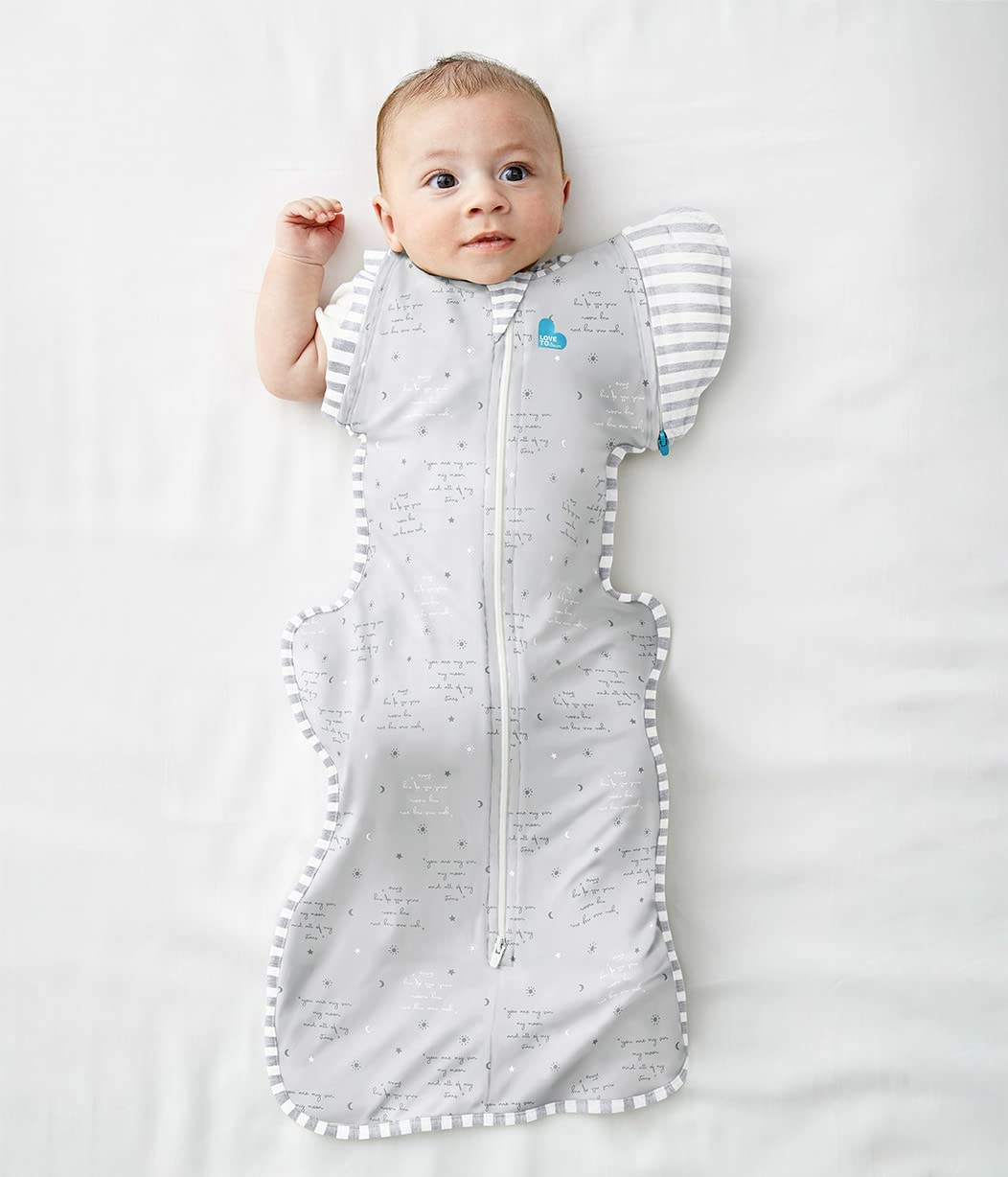 Love To Dream Swaddle UP Transition Bag Lite 0.2 TOG, You Are My, Medium, 13-19 lbs, Patented Zip-Off Wings, Gently Help Baby Safely Transition from Being swaddled to arms Free Before Rolling Over