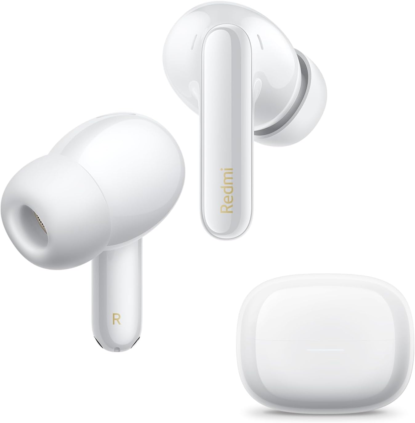 Redmi Buds 6 Pro – Wireless Bluetooth Headphone in-ear, Triple Drivers,Dimensional Audio,55dB ANC, 4KHz Wide Frequency, Hi-Res Sound, LDAC, Up to 9.5h+36h Battery Life, IP54, Glacier White