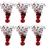 FUBININA 6 Pack 2026 Graduation Table Centerpiece Party Decoration Metallic Foil Spray Centerpiece Glitter Decor Star Tabletop for Graduation New Year NYE Birthday Casino Party Favor, Red and Black
