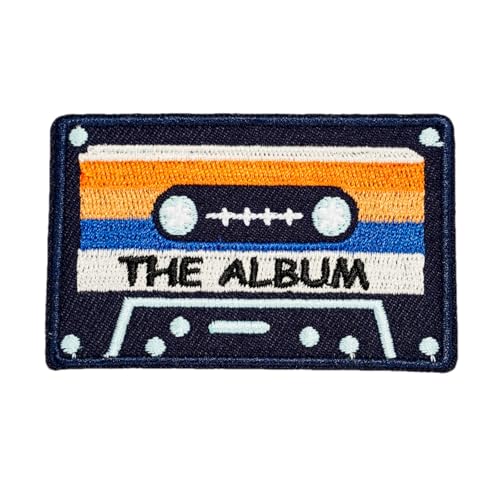 AAVEDGE Music Iron On Patches for Clothes, Vintage Tape Patch Embroidered Fabric Appliqué, Retro Cassette Mixtape DIY Durable Iron On Patches for Clothing, Jeans, Backpacks, Jackets, Hats & Bags