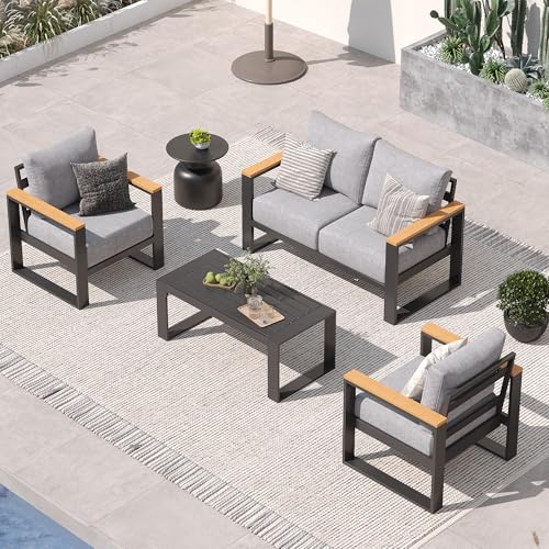 Outdoor Aluminum Patio Furniture Set with Cushions
