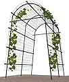 Garden Arch Trellis 7FT Extra Tall Polyethylene-Coated Stainless Steel Garden Trellis for Climbing Plants Outdoor Garden Trellis Arch for Cucumber Trellis, Gardening Trellis with Clips Trellis Netting