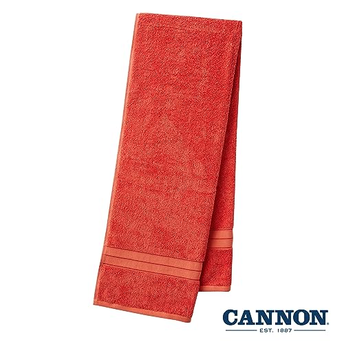Cannon 70% Cotton 30% Bamboo Hand Towels (18" L X 30" W), 550 Gsm, Super Absorbent, Breathable, Ultra Soft (2 Pack, Coral) #TOP1