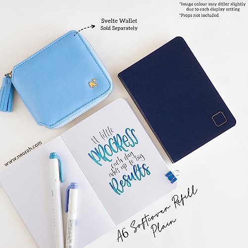 Image of NEORAH - A6 Notebook SOFT COVER | Journal REFILL | Unruled Notebook Journal | 110 GSM | 160 pages (Size 14.8 cm x 10.5 cm) Planner Journaling Writing Note Taking Diary -DARK BLUE