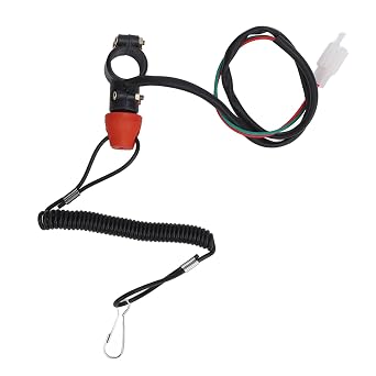 Outboard Kill Switch, ABS Engine Cord Lanyard Kill Stop Switch, 2 Pin Emergency Engine Kill Switch Universal 7/8in 22mm Replacement for ATV Boat Motorcycle