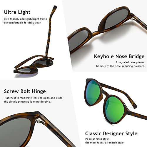 Image of SUNGAIT Classic Round Polarized Sunglasses Retro Vintage Style UV400