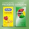Durex Tropical Preservativi Aromatizzati alla Frutta, Gusto: Banana, Mela, Fragola e Arancia, Lubrificati a Base Siliconica - 24 Profilattici