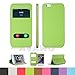 iPhone 6 PLUS Case, AVAWO® Super Soft Series Creative Smart Window View Touch Front Flip Cover Ultra Thin Folio Case for iPhone 6 PLUS 5.5" (Green)