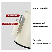 Vista 4 de Cubo de basura de metal blanco de 2.4 galones, doble capa con capa interior, pequeño cubo de basura para baño con tapa de relleno para dormitorio