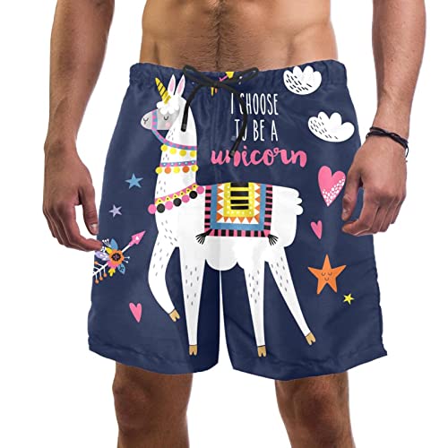 Maillot de bain licorne pour homme - Short de plage séchage rapide multicolore
