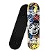 BD.Y Standard Skateboard Professional Skateboard Débutant Double Rocker Youth Skateboard Complet, A-Level Maple Skateboard Girl Scooter, 7.87 'X 31.5', Skull A