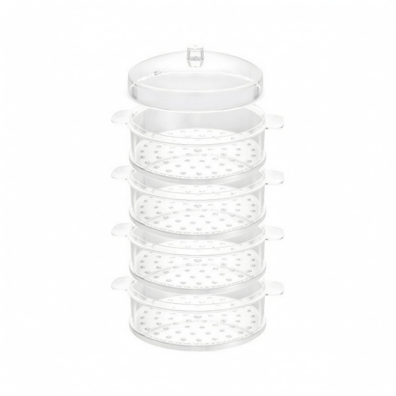 kowaku Grille Cuisson Compact Panier Vapeur Couvercle Léger pour Cuisine Domestique, 4 Couches