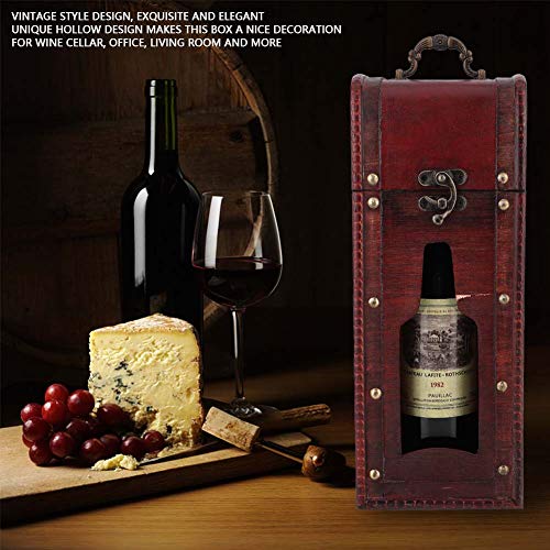 LIULDASHUN Vintage-Wein-Aufbewahrungsbox aus Holz, Rotwein-Aufbewahrungsbox Mit Griff, Elegante Geschenkverpackung Für Eine Einzelne Flasche Und Weinpräsentation – Bild 3