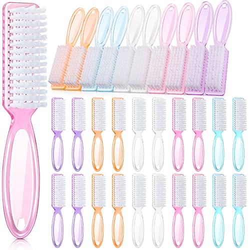 Patelai 30 Pcs Nail Scrubber Brushes Bulk Handle Grip Manicure Brushes