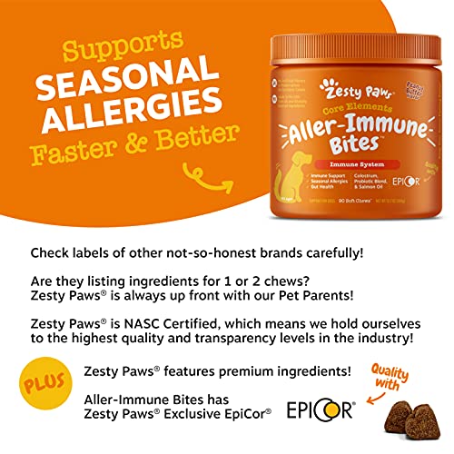 Zesty Paws Allergy Immune Supplement for Dogs - with Omega 3 Wild Alaskan Salmon Fish Oil & EpiCor + Digestive… - Image 7