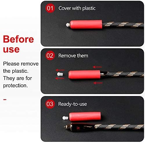 SKW Optical Digital Audio Cable Home Theater Fiber Optic Toslink Male to Male Gold Plated Optical Cables (S/PDIF) - Metal Connectors, Glass Core, Nylon Braided 1M