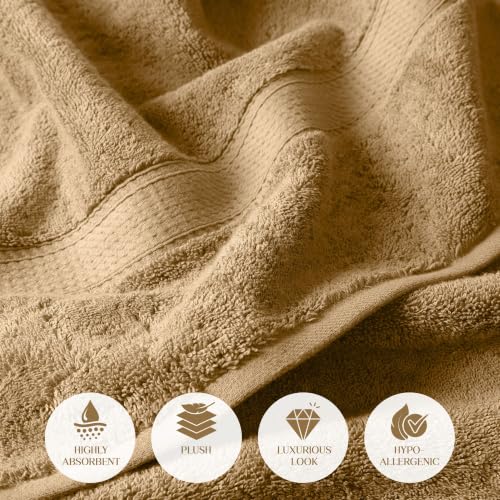 Superior Handtücher aus ägyptischer Baumwolle, 4er-Set, ultraweiche Handtücher, Dickes Plüsch, saugfähig, schwer, Gästebad, Hotel, Spa… – Ansicht 4