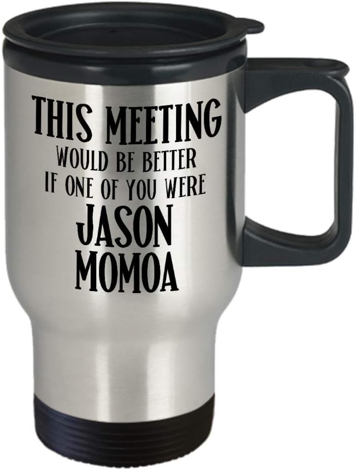 Jason Momoa Travel Mug for Coworker Birthday Gift for Jason Momoa Movie Lovers Aquaman Fan Coffee Mugs for Women Funko Momoa Tea Cup Gag Gifts for Men
