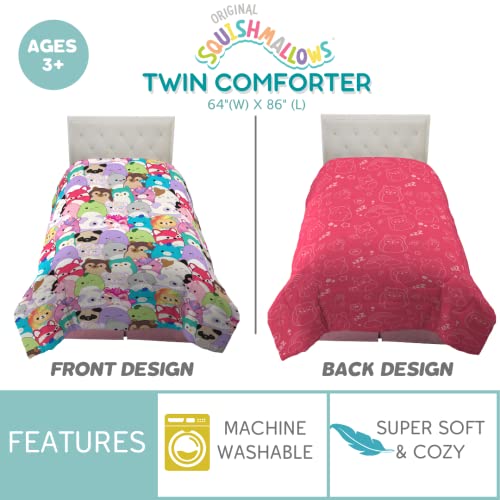 Image of Squishmallows Bedding Super Soft Microfiber Reversible Comforter, Twin, (Official Licensed Product) by Franco