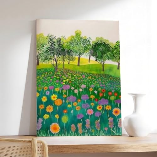 Impression sur toile prairie florale 40x60 tableau nature