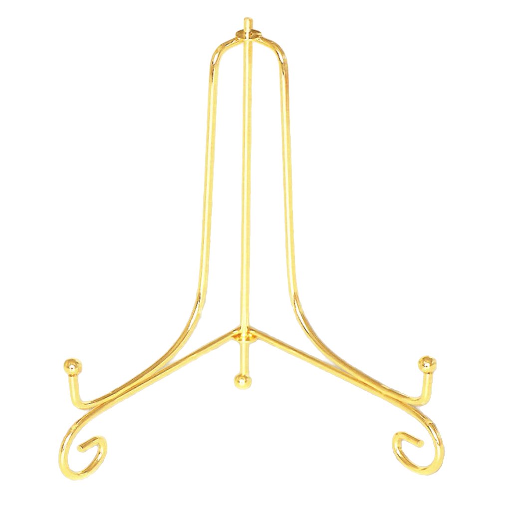 Iron Display Easel China Bowl Plate Tabletop Display Rack Holder Gold 10inch