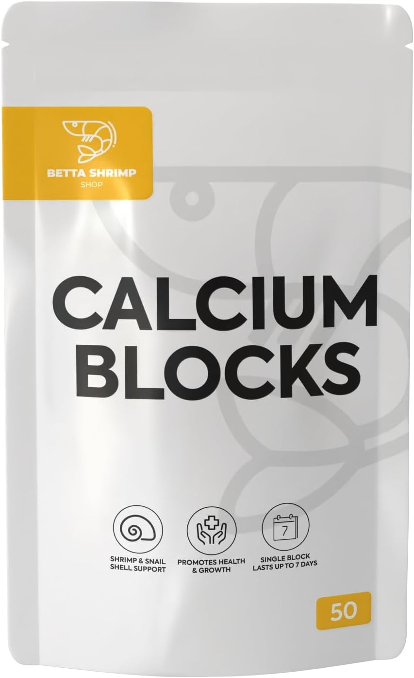 BSS™ Calcium Mineral Blocks, Food for Shrimp & Snail, Molt Shell Support Growth (50 Pack)