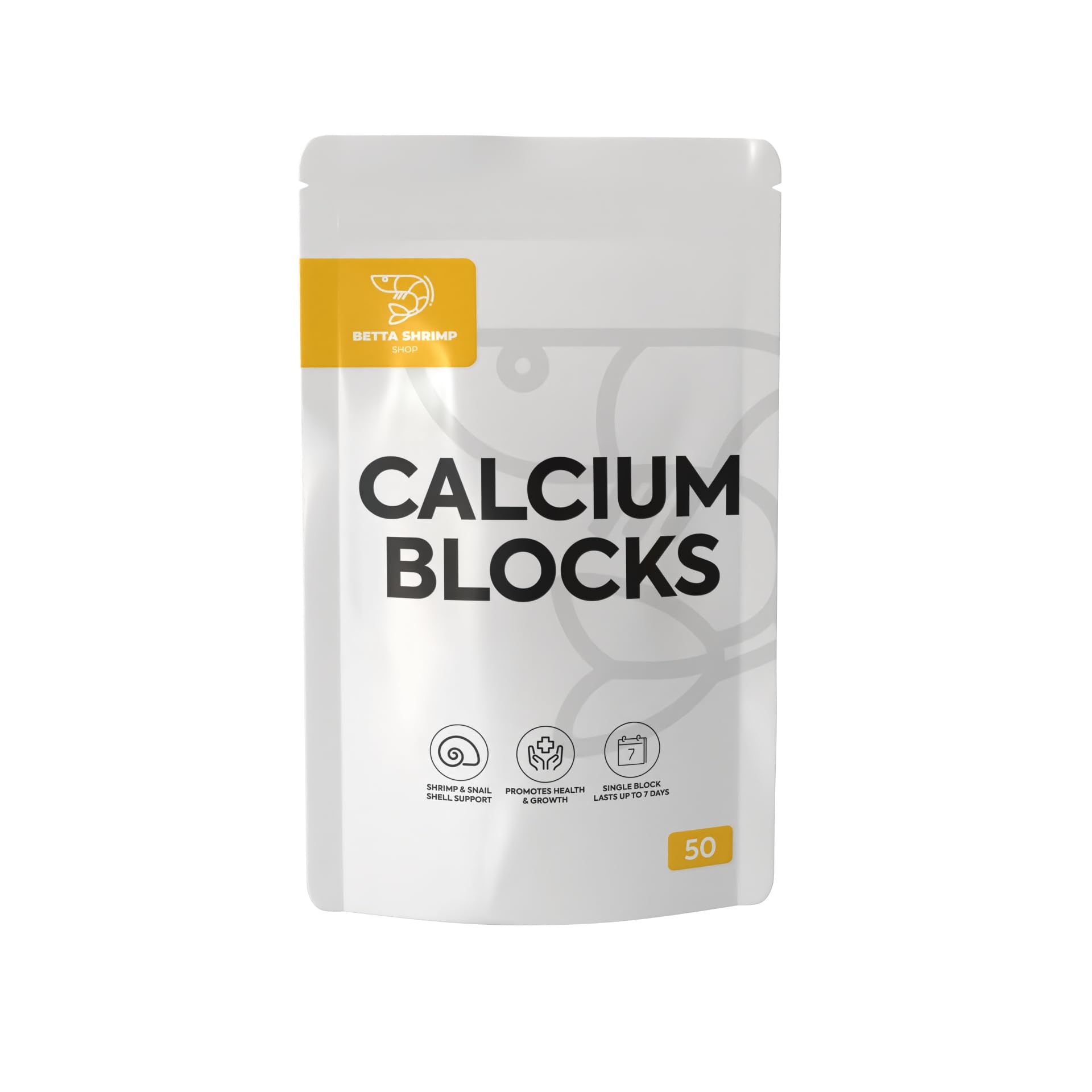 BSSโข Calcium Mineral Blocks, Food for Shrimp & Snail, Molt Shell Support Growth (50 Pack)