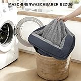 JOEJOY Orthopädisches Hundebett Grosse Hunde, Memory Foam Hundesofa XXL, Abnehmbarem Waschbares Hundebett Orthopädisch, 122x89x17 cm Eierförmiger rutschfest Hundecouch, Dunkel Grau