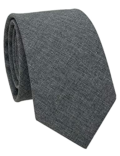 Image of Kebocis Mens Solid Color Cotton Necktie for Men