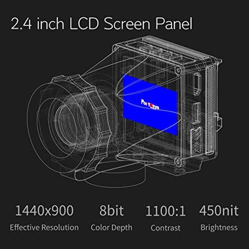 Image of Portkeys LEYE SDI Electronic Viewfinder 2.4 Inch LCD Monitor with Battery Plate [Adjustable Diopter +8D~-3D]